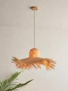 Rattan Straw Hat Pendant Light