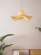 Rattan Straw Hat Pendant Light