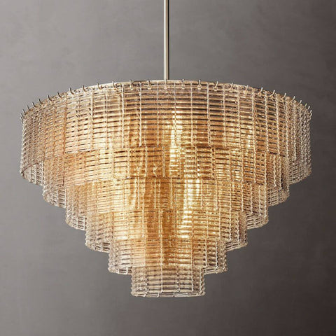 Samurai Clear Round Chandelier 41"D