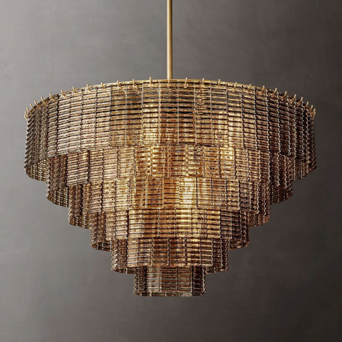 Samurai Smoke Round Chandelier 41"D