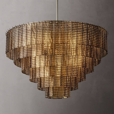 Samurai Smoke Round Chandelier 41"D