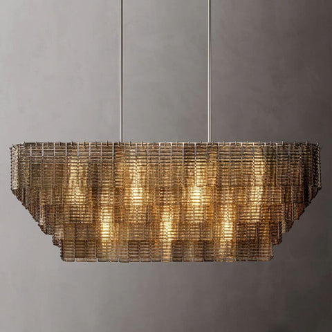 Samurai Smoke Rectangle Chandelier 59"W