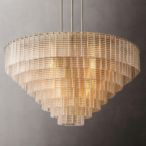 Samurai Clear Round Chandelier 52"D