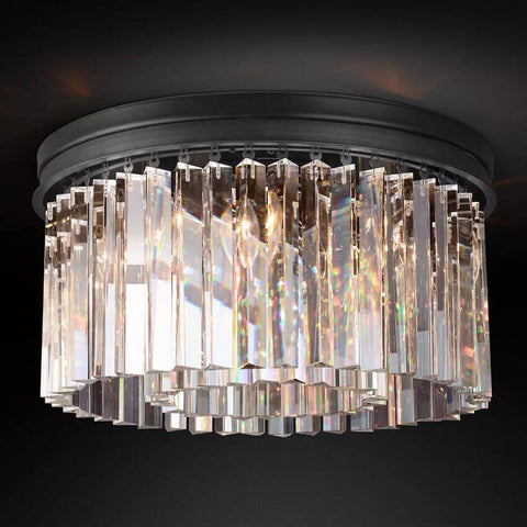 Ryan Triangular Crystal Flushmount 20" D
