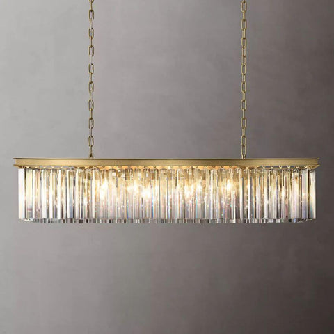 Ryan Rectangle Triangular Crystal Chandelier 49"W