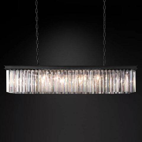 Ryan Rectangle Triangular Crystal Chandelier 49"W