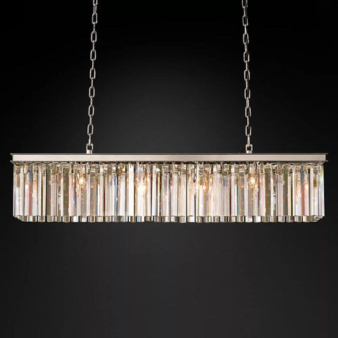 Ryan Rectangle Triangular Crystal Chandelier 49"W