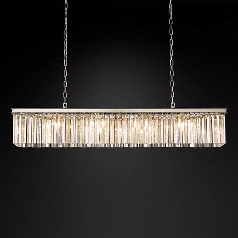 Ryan Rectangle Triangular Crystal Chandelier 60"W