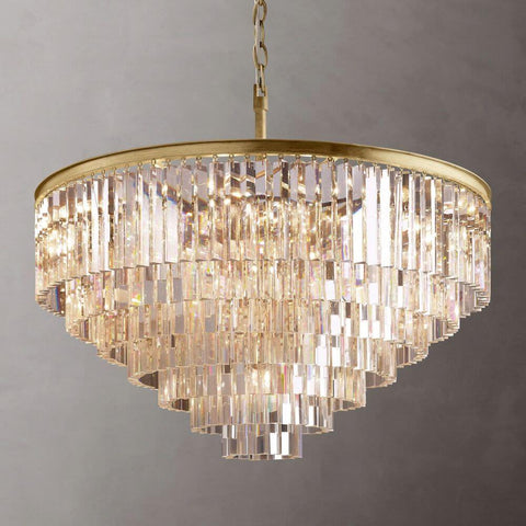 Ryan Tiered Round Triangular Crystal Chandelier 44"D