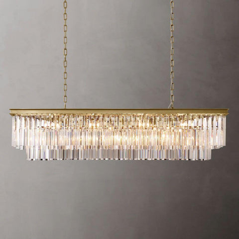 Ryan Tiered Rectangle Triangular Crystal  Chandelier 59"W