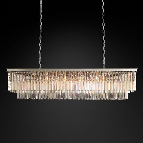 Ryan Tiered Rectangle Triangular Crystal  Chandelier 59"W