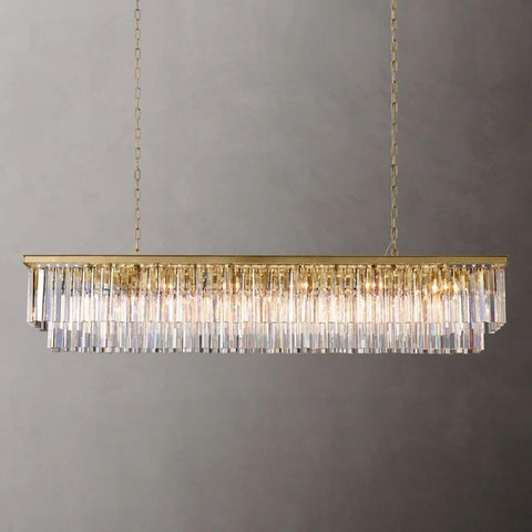 Ryan Tiered Rectangle Triangular Crystal Chandelier 72"W