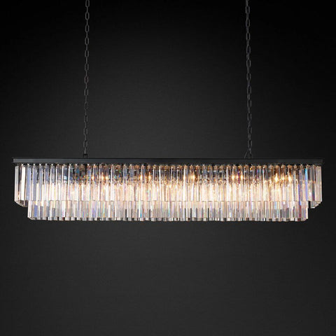 Ryan Tiered Rectangle Triangular Crystal Chandelier 72"W