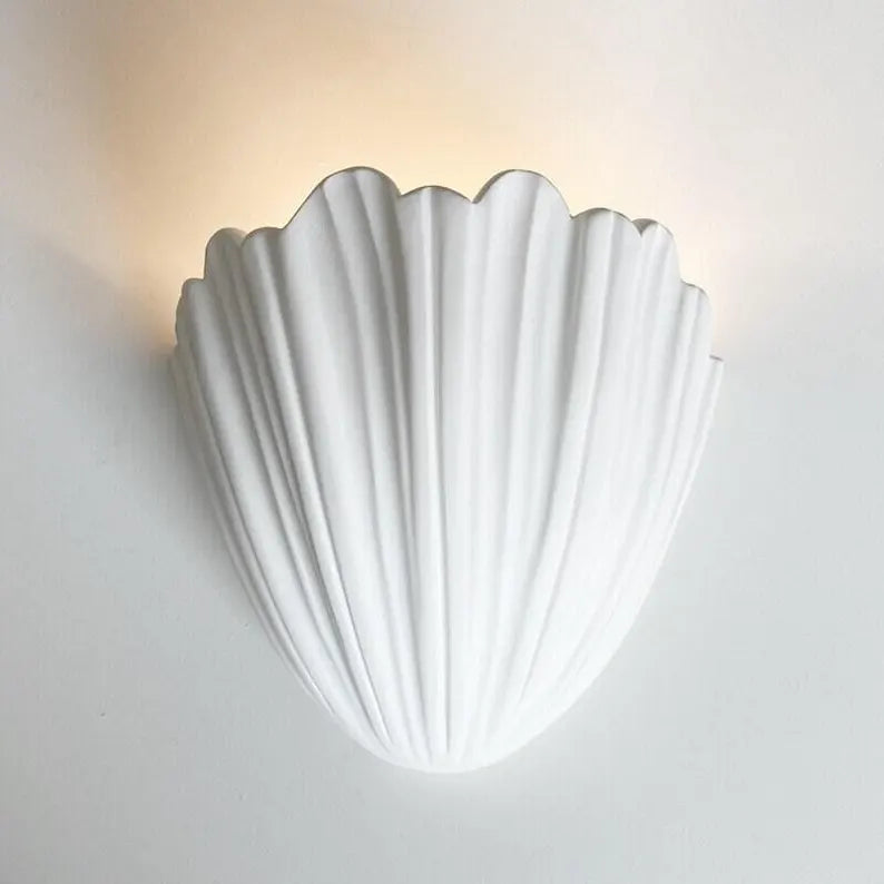 Acanthus Plaster Shell Wall Sconce Lamp 1930 Hollywood Regency Art Deco