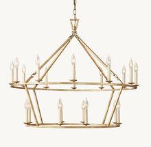 19TH C. ENGLISH OPENWORK TWO-TIER ROUND CHANDELIER 40"