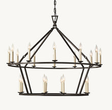 19TH C. ENGLISH OPENWORK TWO-TIER ROUND CHANDELIER 40"