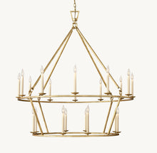 19TH C. ENGLISH OPENWORK TWO-TIER ROUND CHANDELIER 62"