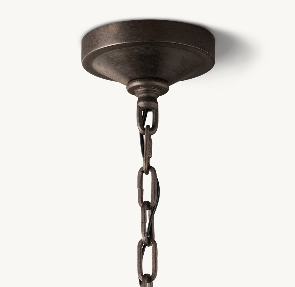 19TH C. ENGLISH OPENWORK TWO-TIER ROUND CHANDELIER 62"