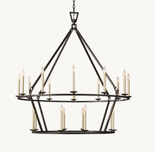 19TH C. ENGLISH OPENWORK TWO-TIER ROUND CHANDELIER 62"