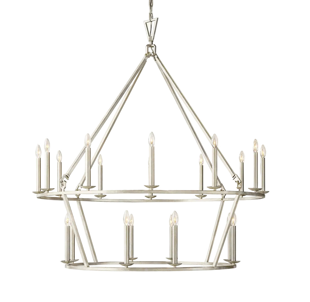 19TH C. ENGLISH OPENWORK TWO-TIER ROUND CHANDELIER 62"