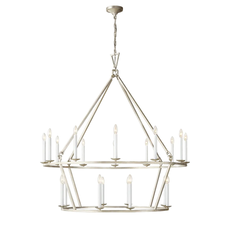 19TH C. ENGLISH OPENWORK TWO-TIER ROUND CHANDELIER 50"