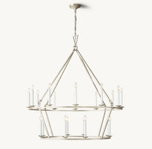 19TH C. ENGLISH OPENWORK TWO-TIER ROUND CHANDELIER 62"