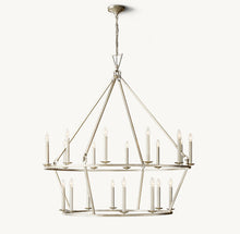 19TH C. ENGLISH OPENWORK TWO-TIER ROUND CHANDELIER 50"