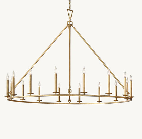 19TH C. ENGLISH OPENWORK ROUND CHANDELIER 60"