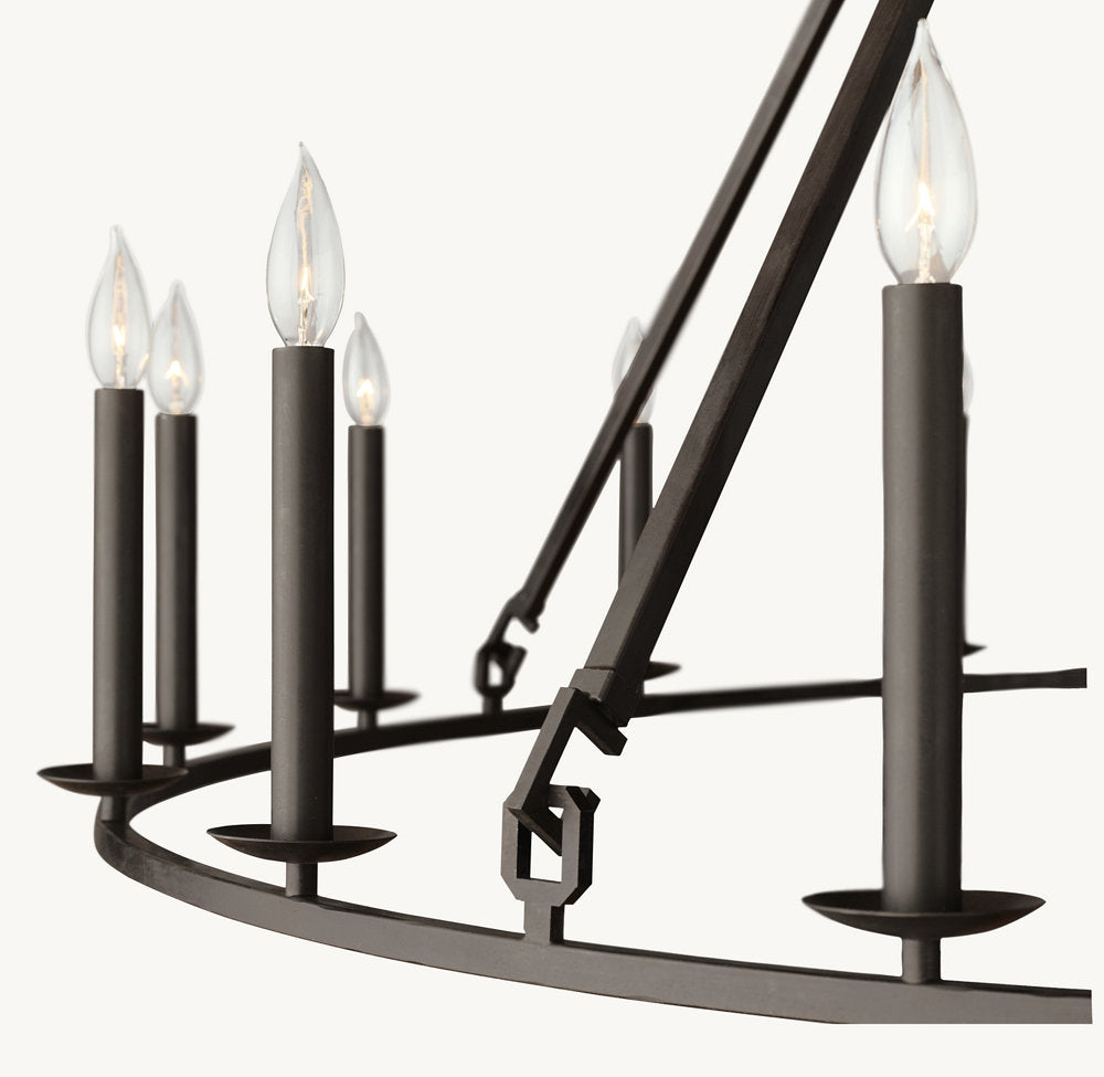 19TH C. ENGLISH OPENWORK ROUND CHANDELIER 60"