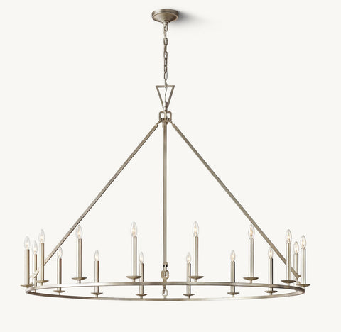 19TH C. ENGLISH OPENWORK ROUND CHANDELIER 72"