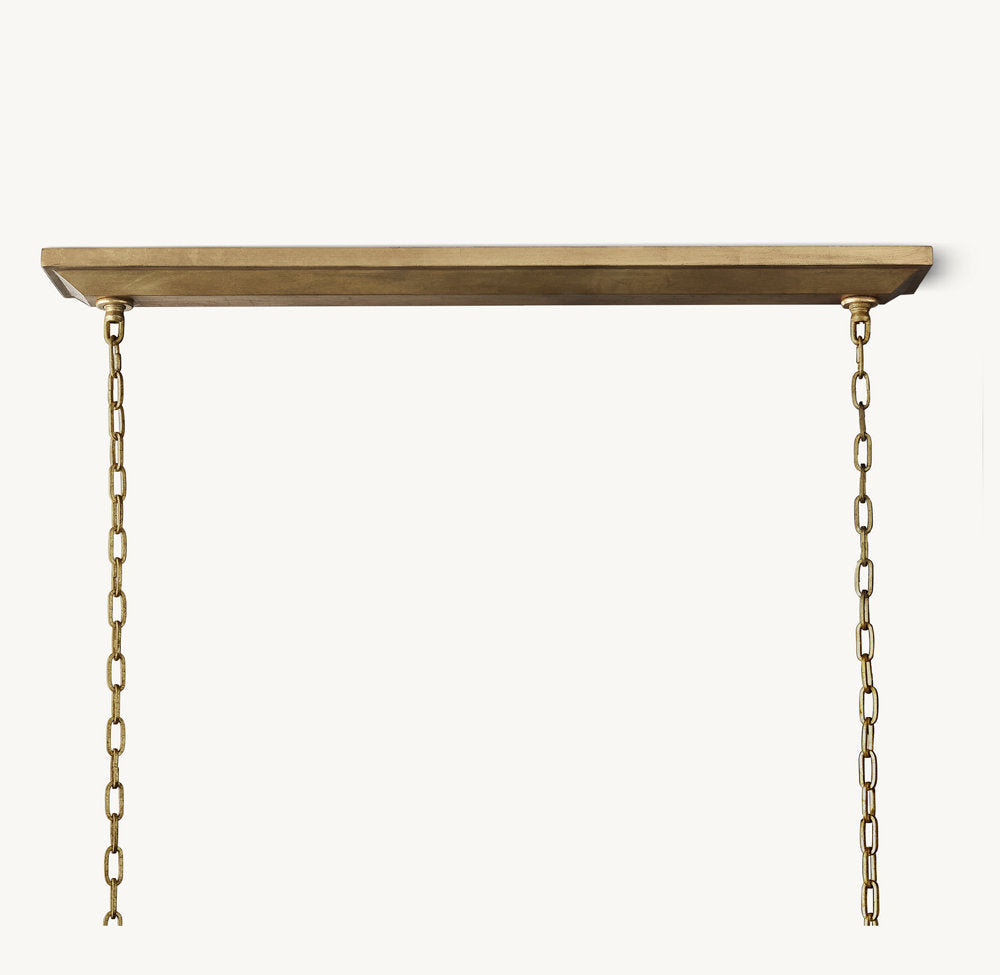 19TH C. ENGLISH OPENWORK RECTANGULAR CHANDELIER 72"