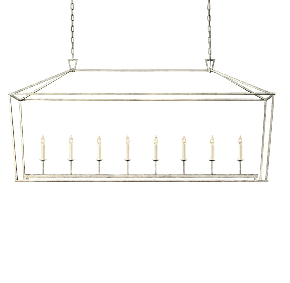 19TH C. ENGLISH OPENWORK RECTANGULAR CHANDELIER 72"