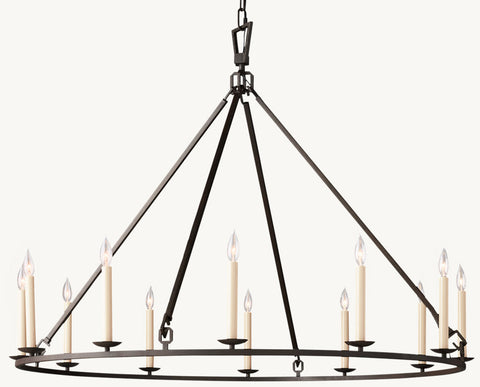 19TH C. ENGLISH OPENWORK ROUND CHANDELIER 50"