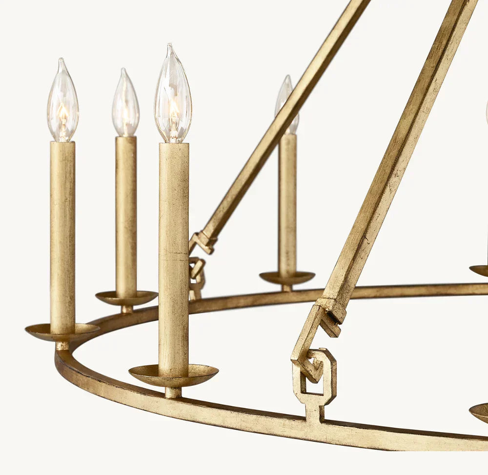 19TH C. ENGLISH OPENWORK ROUND CHANDELIER 50"