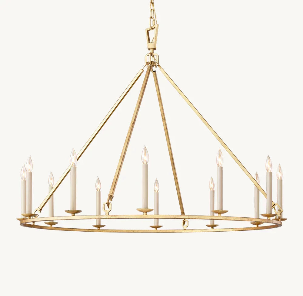 19TH C. ENGLISH OPENWORK ROUND CHANDELIER 50"