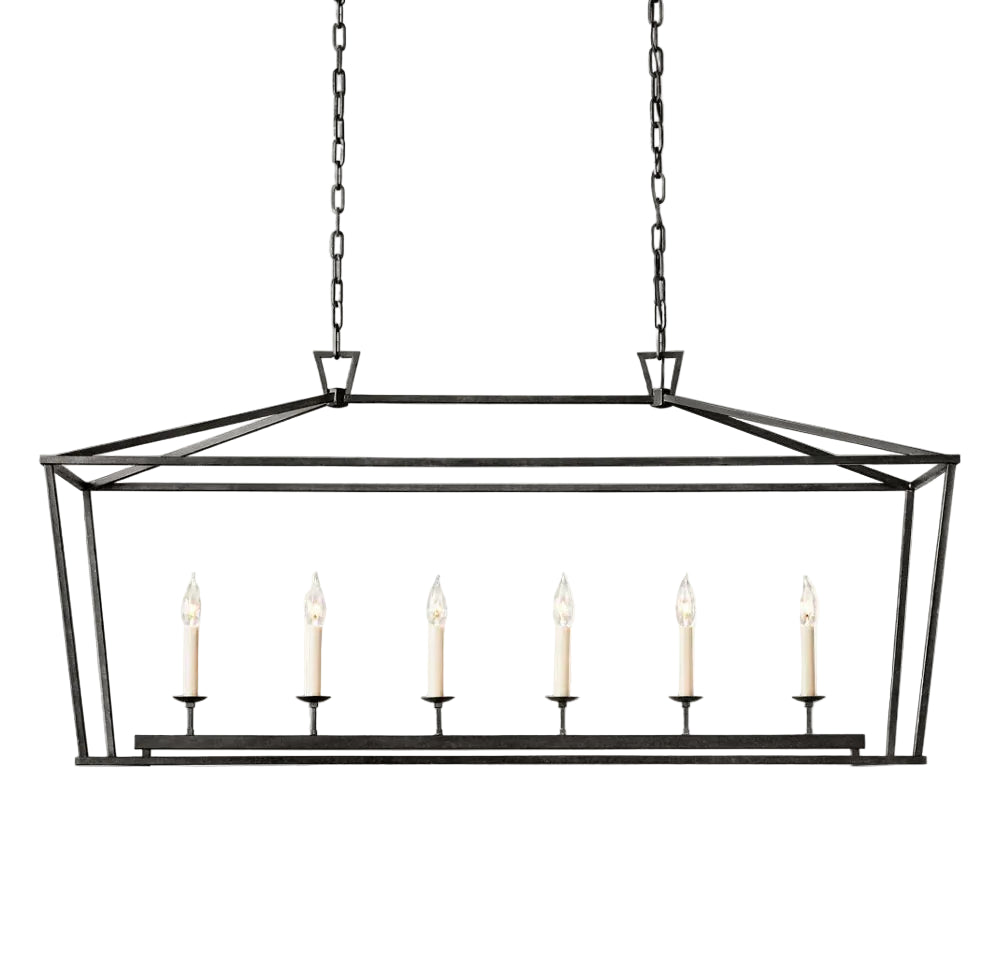 19TH C. ENGLISH OPENWORK RECTANGULAR CHANDELIER 54"