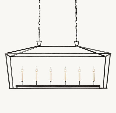 19TH C. ENGLISH OPENWORK RECTANGULAR CHANDELIER 54"