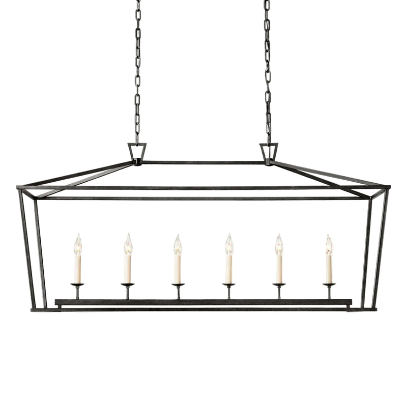 19TH C. ENGLISH OPENWORK RECTANGULAR CHANDELIER 54"